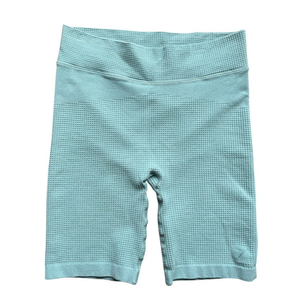 GymShark Shorts Seamless Cycling Ribbed Waffle Hiking Yoga Green Sz. S